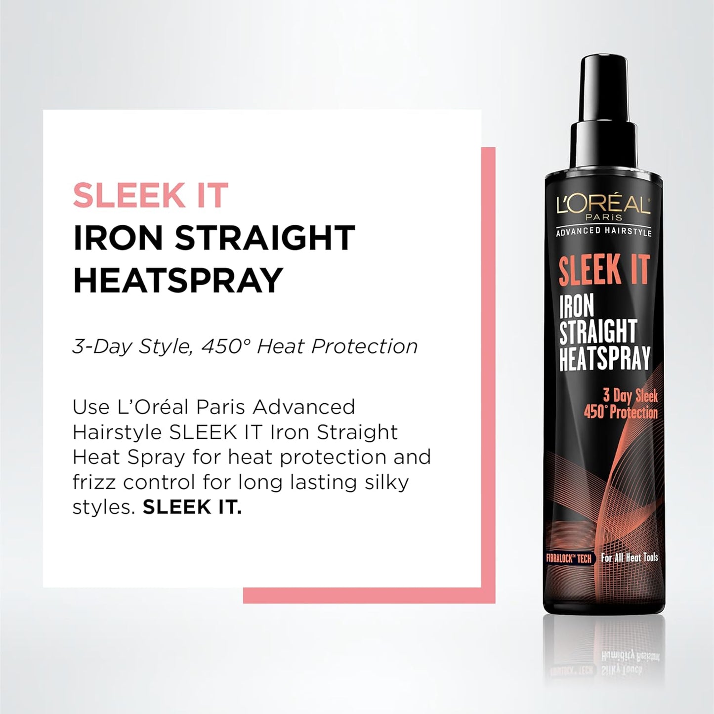 L'Oréal Paris Heat Spray - Advanced Hairstyle Sleek It for Smooth, Straight Hair | 5.7 Ounce