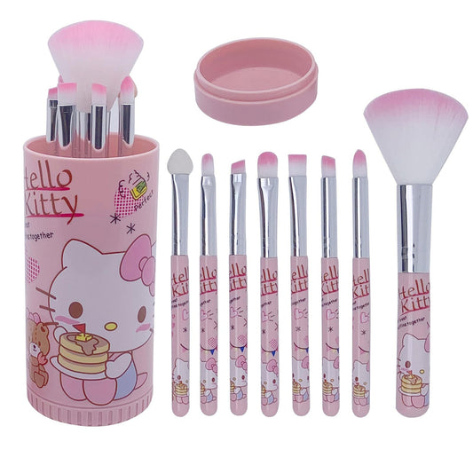 Cute Makeup Brush Set, 8 Pcs Pink Makeup Brushes and Makeup Brush Holder, Eyeshadow Lip Gloss Cosmetic Brushes Kit for Girls (Pink)