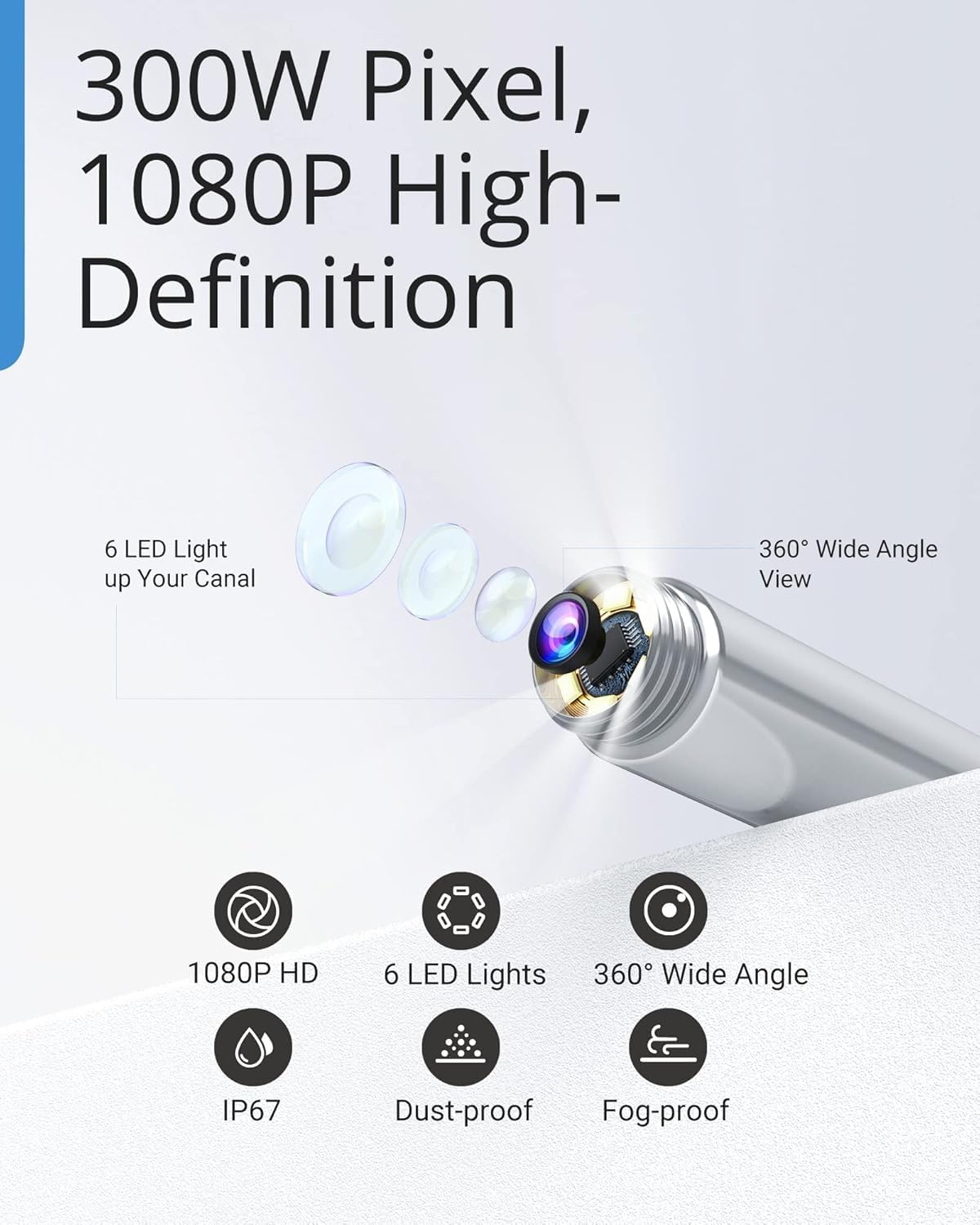 BEBIRD R1 Ear Wax Removal Tool - 1080P Camera Ear Cleaner with LED Light & Replacement Tips | Safe for Ear/Nose/Throat Use