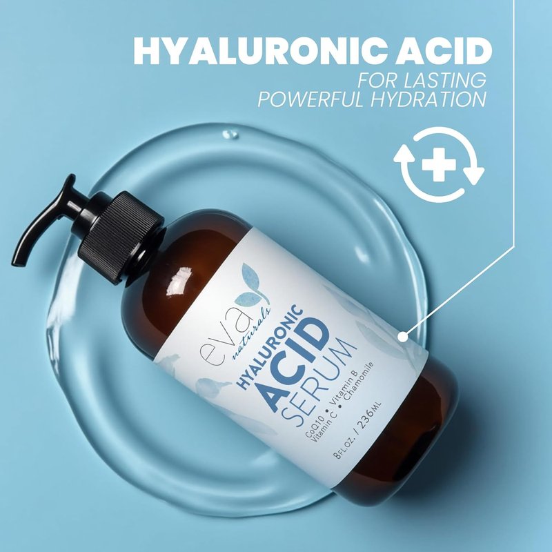 Hyaluronic Acid Serum for Face - Anti-Aging Hydrating Formula with Vitamin C, B & E | 8 Oz
