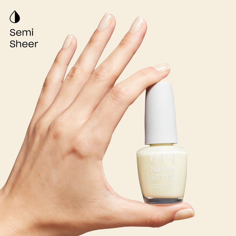 OPI Nature Strong Cauliflower Power | Semi-Sheer Soft Warm White Crème Natural Origin Nail Polish LE | Plant Based, Vegan, Cruelty Free