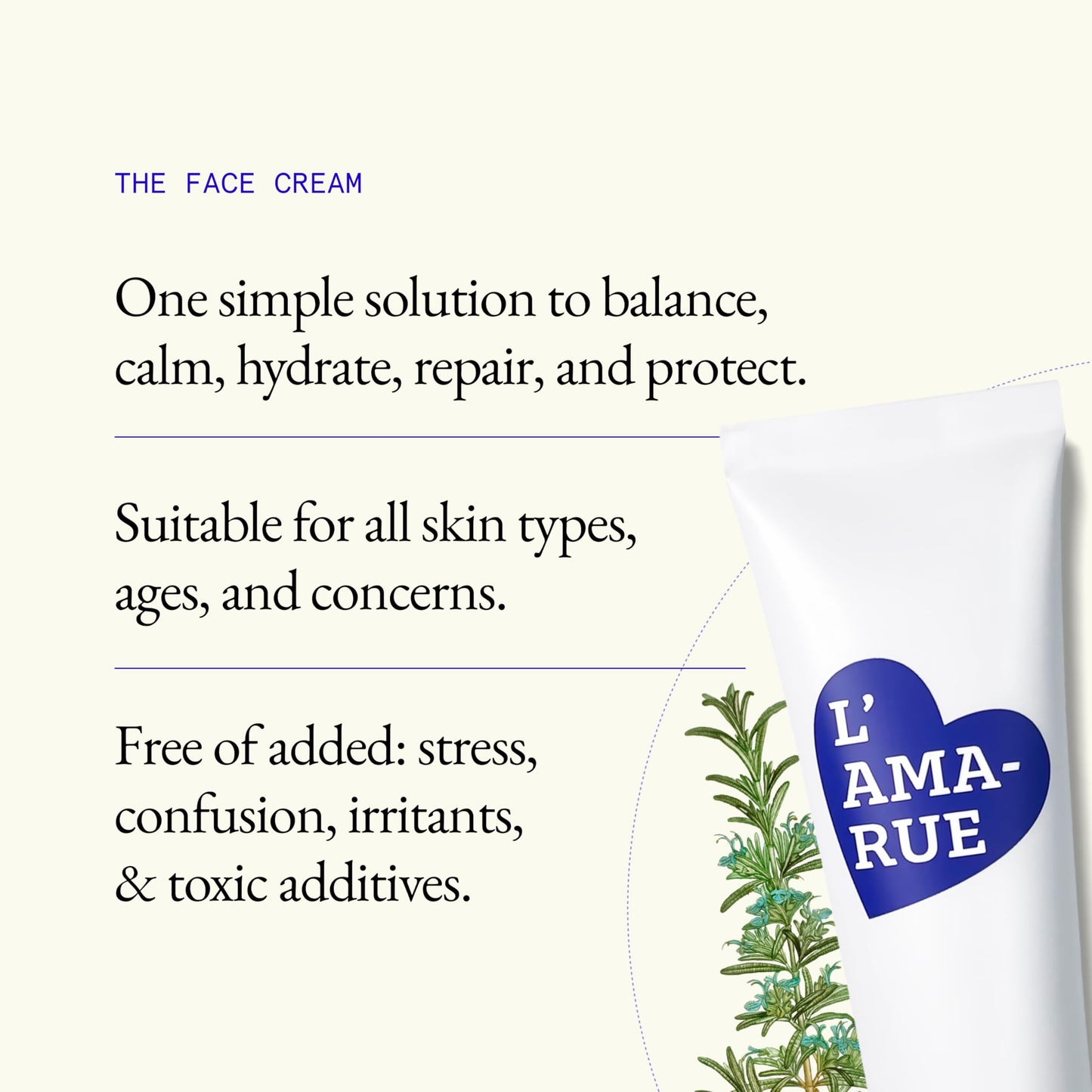 L'AMARUE Eczema Relief Cream | Oil-Balancing Acne & Scar Cream | Helps Improve Psoriasis, Rosacea & Dermatitis Prone, Dry Skin | Root Cause Skincare™ in an Effortless Do-All Essential 1.7oz
