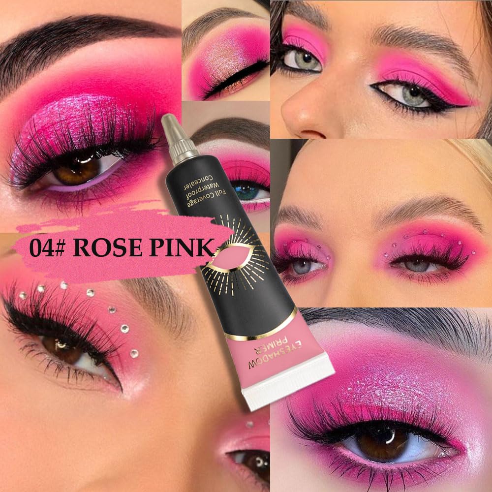 Rose Pink Eyeshadow Primer - Cream Base for Concealer & Eyeliner | 12ML