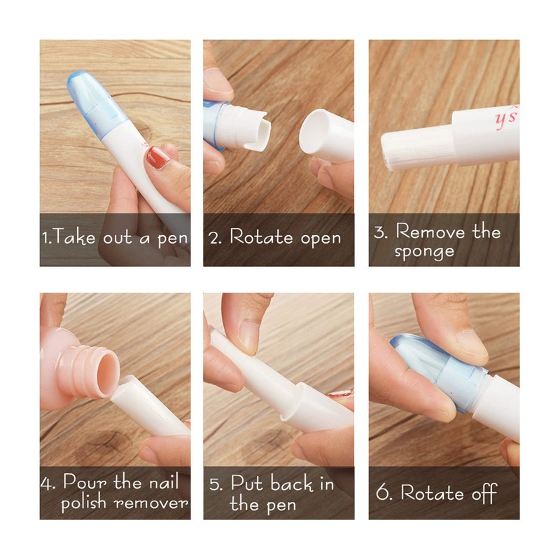 2 Pcs Nail Polish Corrector Remover, Dual Tipped Nail Art Sculpture Pen, Edge Cleaning Mistakes Cleaner for DIY Design or Salon