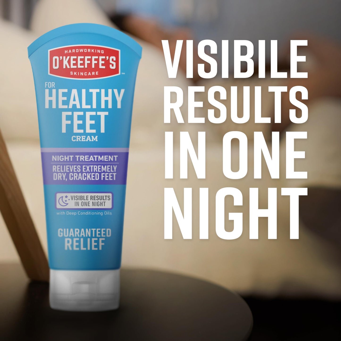 O'Keeffe's for Healthy Feet Night Treatment Foot Cream - 3 oz Tube (2 Pack) - Guaranteed Overnight Relief for Extremely Cracked, Dry Feet, Repairing Skincare, Instantly Boosts and Retains Moisture Levels