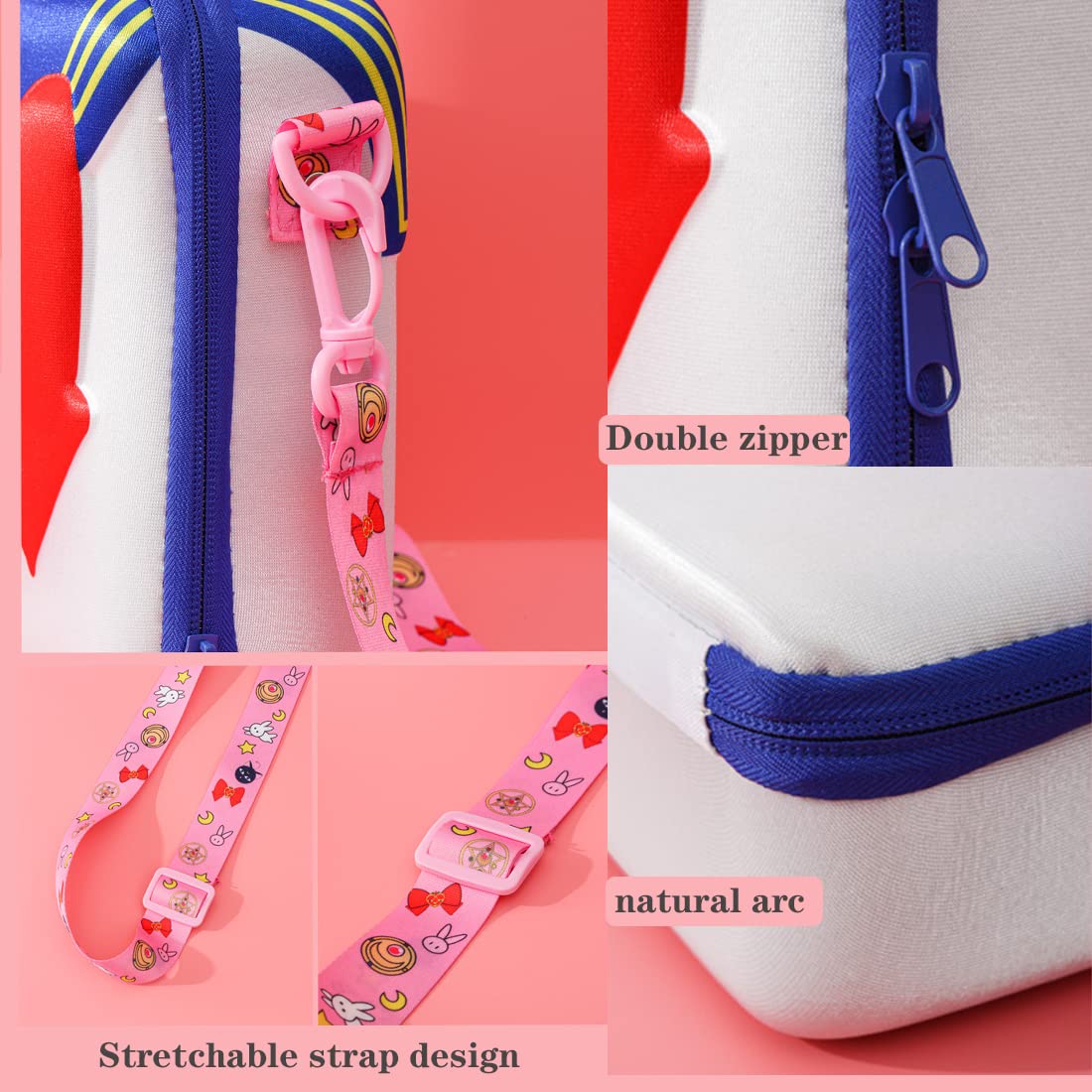 Cute Anime Cosplay Big Bow Top-Handle Purse Travel Shoulder Crossbody Bag for Women Girls
