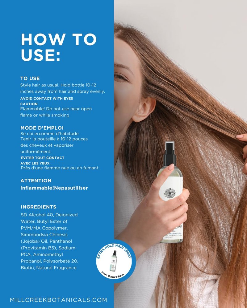 Mill Creek Natural Hair Spray - Extra Hold - 8 fl. oz. (240ml)