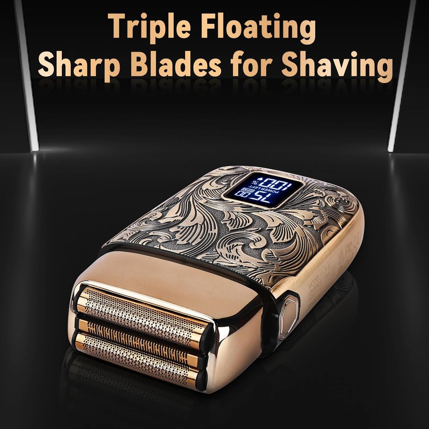 Close Shave Electric Foil Shaver for Men - 3-Speed Bald Head Razor with LCD Display | Versatile Beard Trimmer