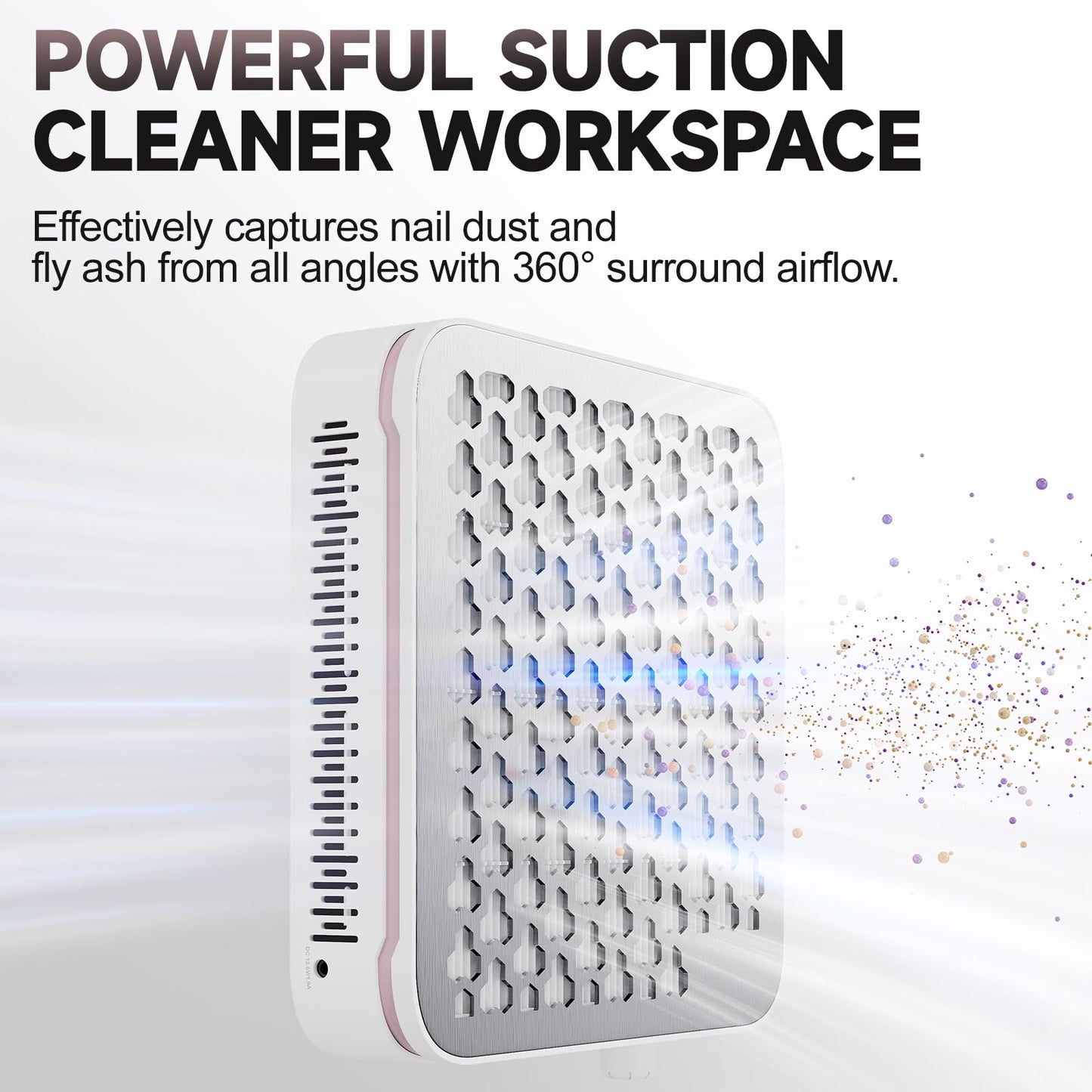 48W Cordless Nail Dust Collector with 10 Speed Settings, Powerful Suction Nail Vacuum for Manicure Table, Resin/Nail Dust Cleaner for Acrylic & Gel Nails, Salon & Home Use