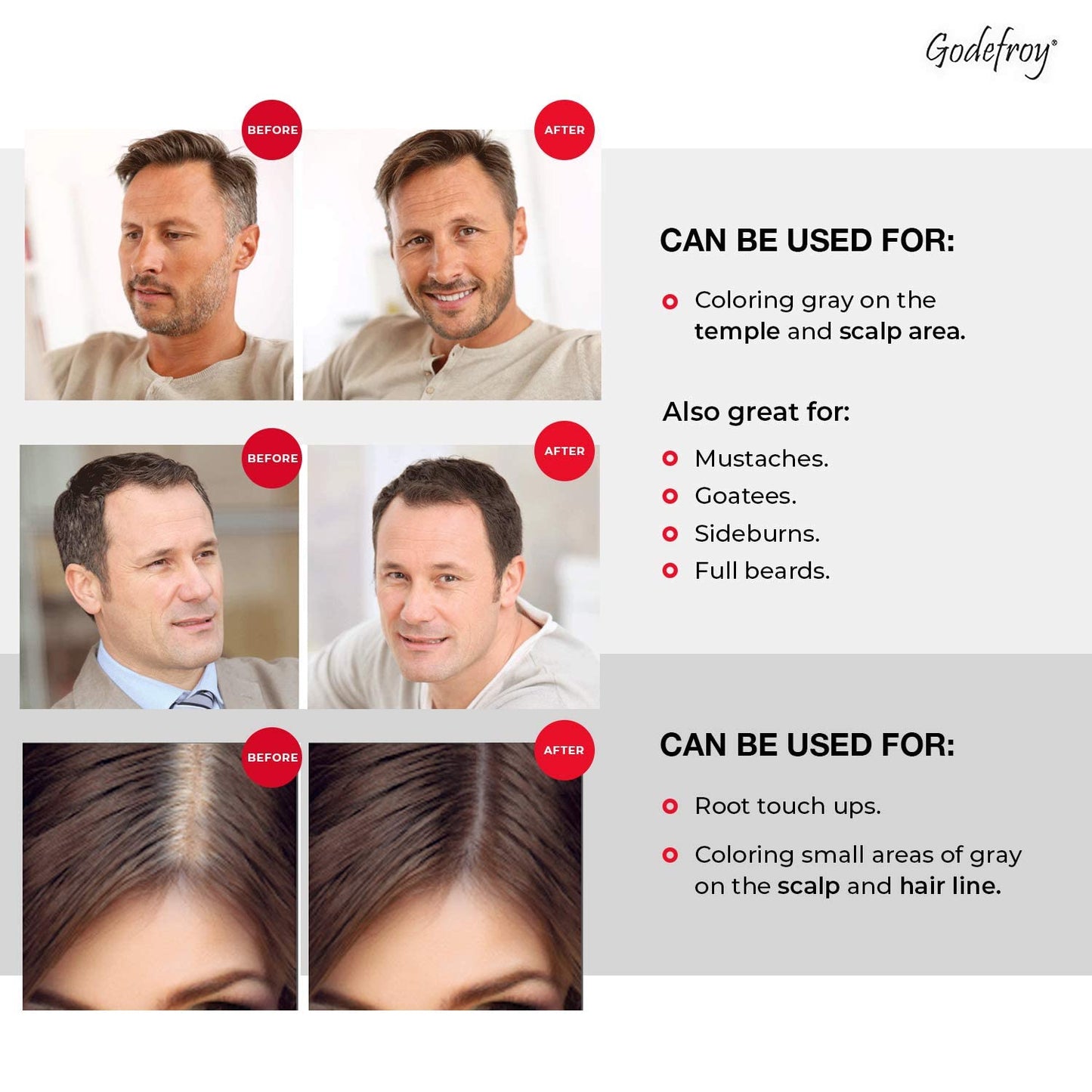 Godefroy Hair Color Tint Kit for 100% Gray Coverage, Light Brown, 20 Applications, Long-Lasting Root Touch-Up for Men & Women, Pre-Measured Capsules, No Waste, DIY Salon-Quality Results at Home