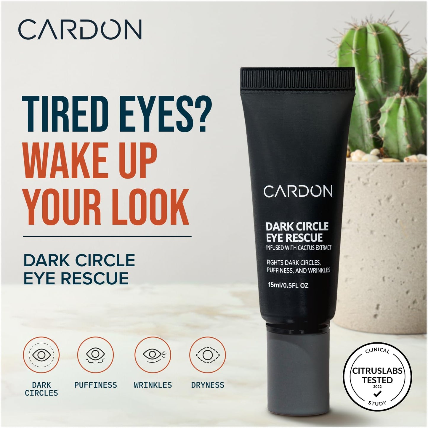 Cardon | Dark Circle Rescue for Men and Women | Under Eye Roller Eye Stick Massager for Puffy Eyes, Dark Circles, Bags, Wrinkles | Made with Peptides, Niacinamide, Hyaluronic Acid