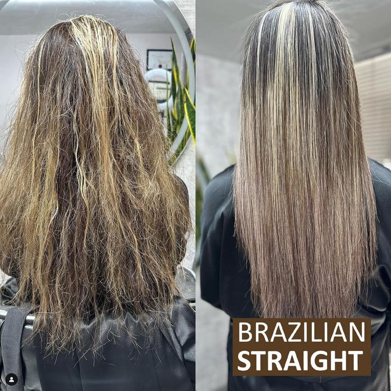 Brazilian Straight Keratin Hair Straightener Cream - Smoothing Treatment for All Hair Types | 3PC Set