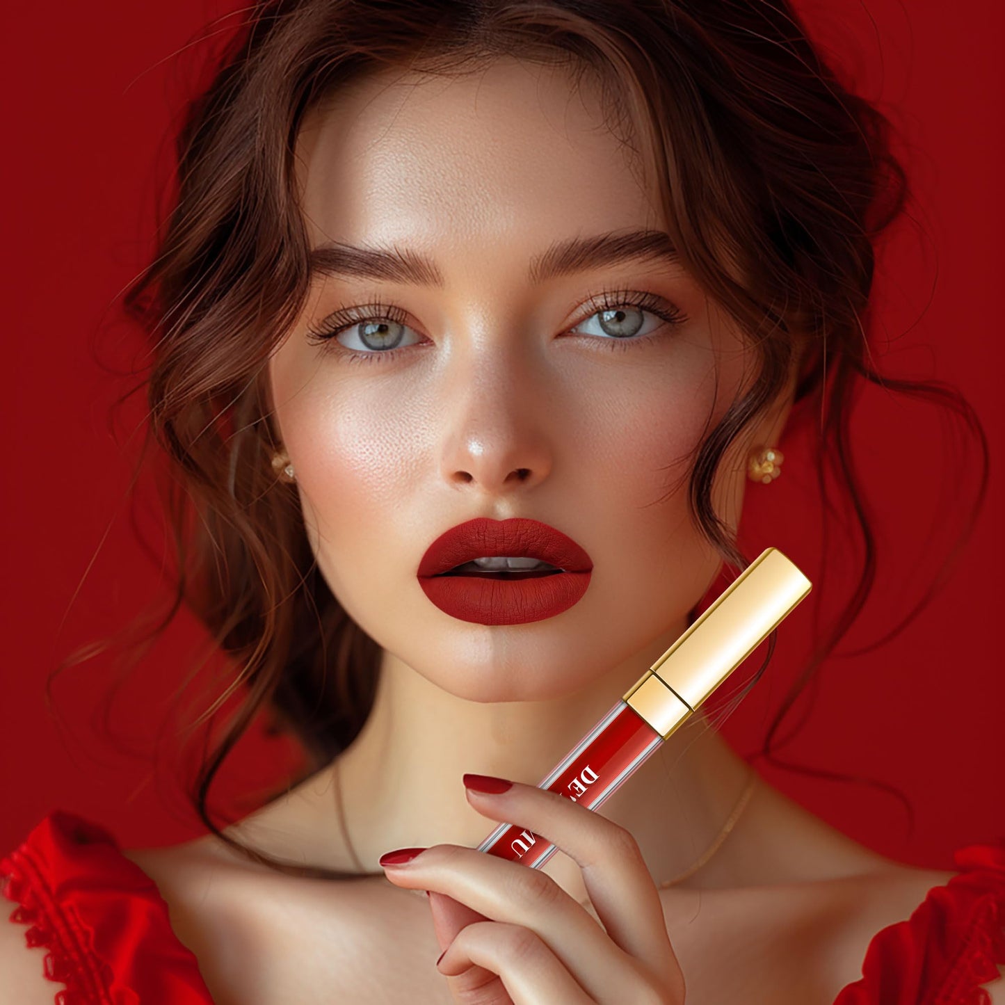 Depuplum 3Pc Matte Liquid Lipsticks for Women, Red Lipstick Nude Lisptick Pink Lipstick, Cruelty Free Long Lasting Lip Makeup,DM05+DM06+DM10