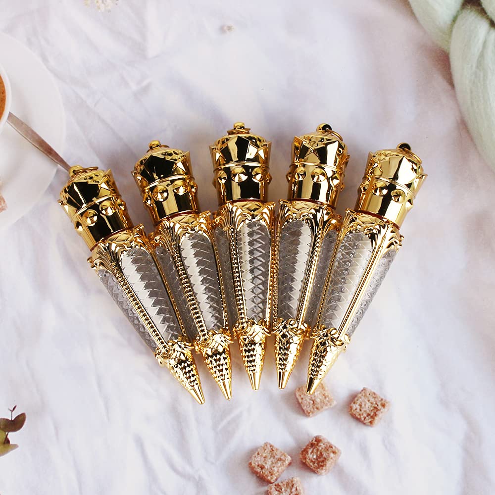 15PCS Empty Golden Crown 4ML Lip Gloss Tubes - DIY Lip Gloss Containers for Custom Blends