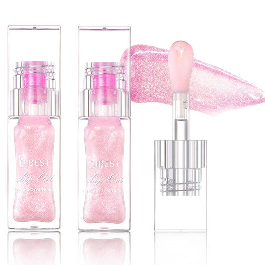 2PCS Cosmetics Magic Color Changing Lip Gloss - Plumping, Long Lasting, Non-sticky, Warm Change Glitter Lip Tint Pack