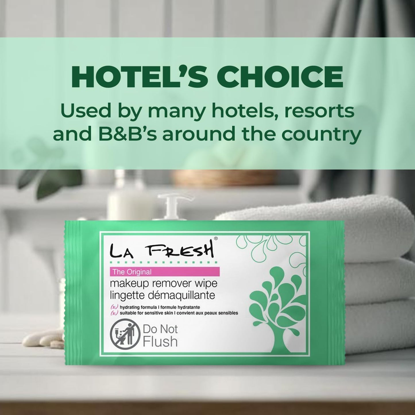 LA Fresh Makeup Remover Wipes with Vitamin E - 50 Ct TSA Travel Essential