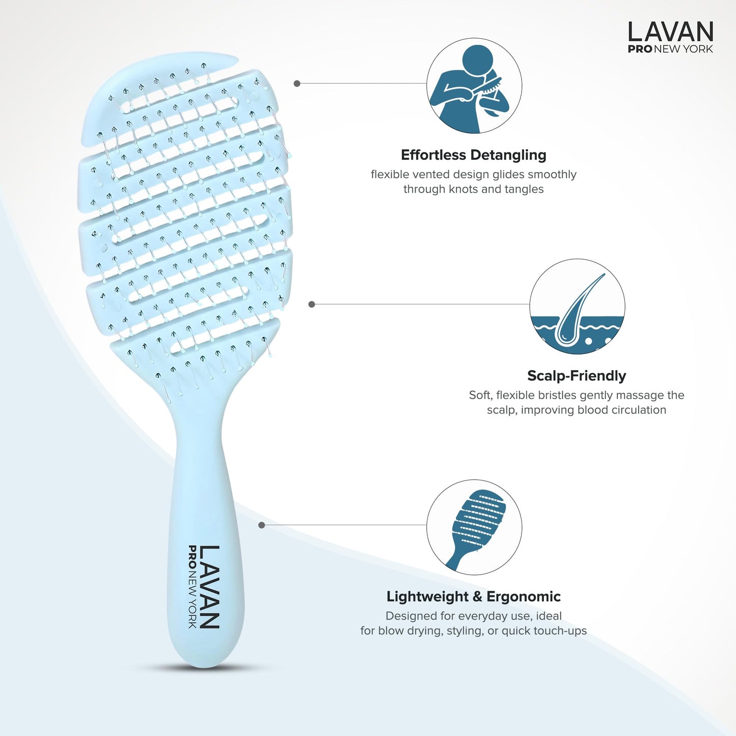 LAVANPRO New York Flex Detangling Hair Brush