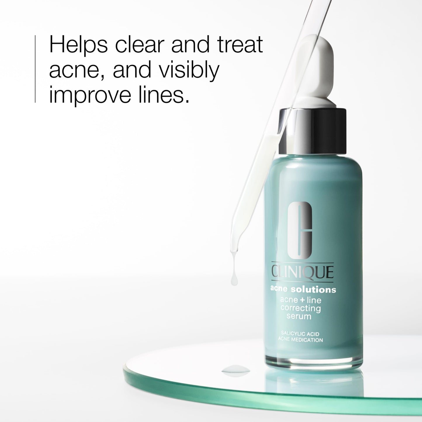 Clinique Acne Solutions Acne + Line Correcting Face Serum With Salicylic Acid | Anti-Aging + Smoothing, 1 Fl Oz