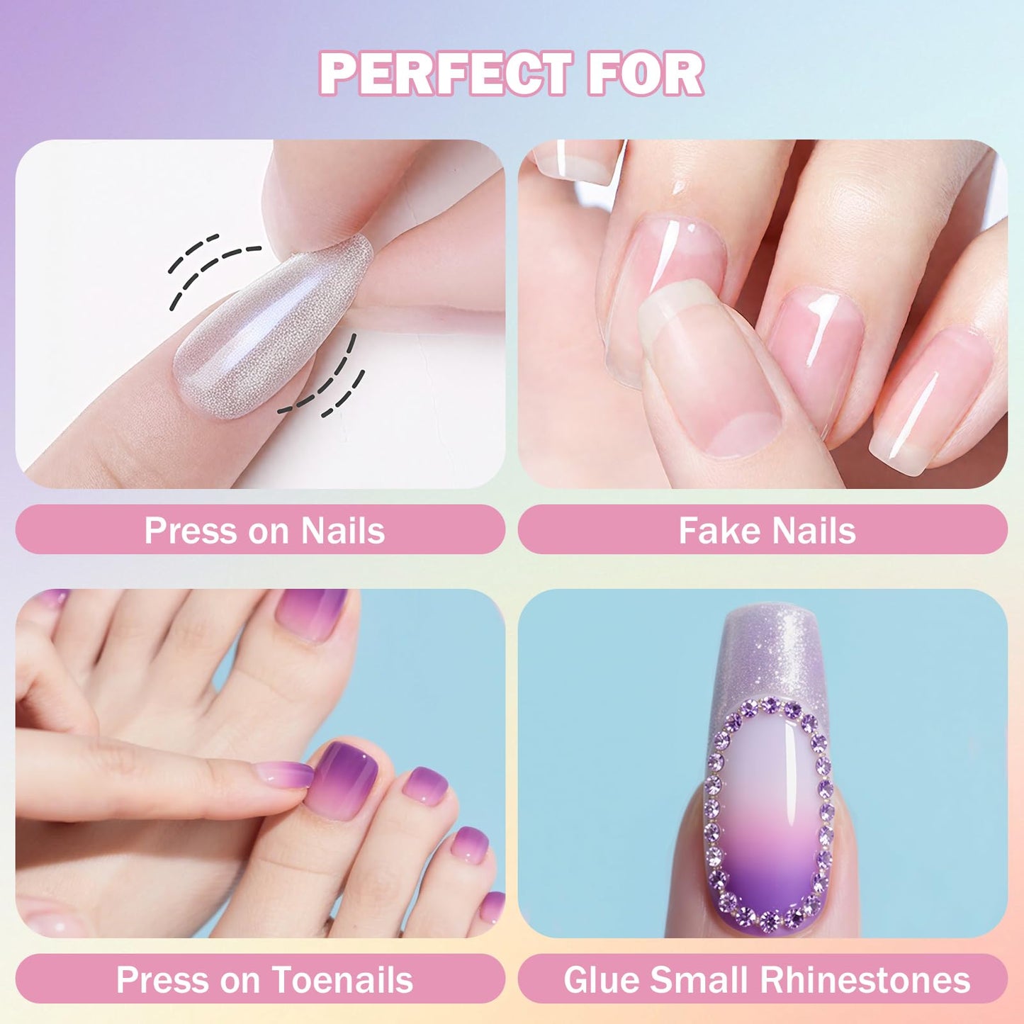 50Pcs Nail Glue for Acrylic Nails Press On Nails Professional Nail Tip Glue Long Lasting Nail Adhesive Glue Super Bond for False Nails Adhesive for Fake NailsTips 0.07oz