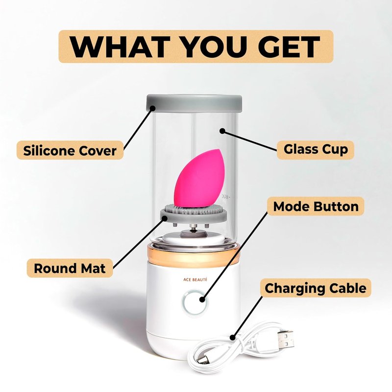 Electric Makeup Brush Cleaner Machine - Automatic Rechargeable Deep Cleaning Tool for Brushes & Sponges | Efficient & Easy to Use