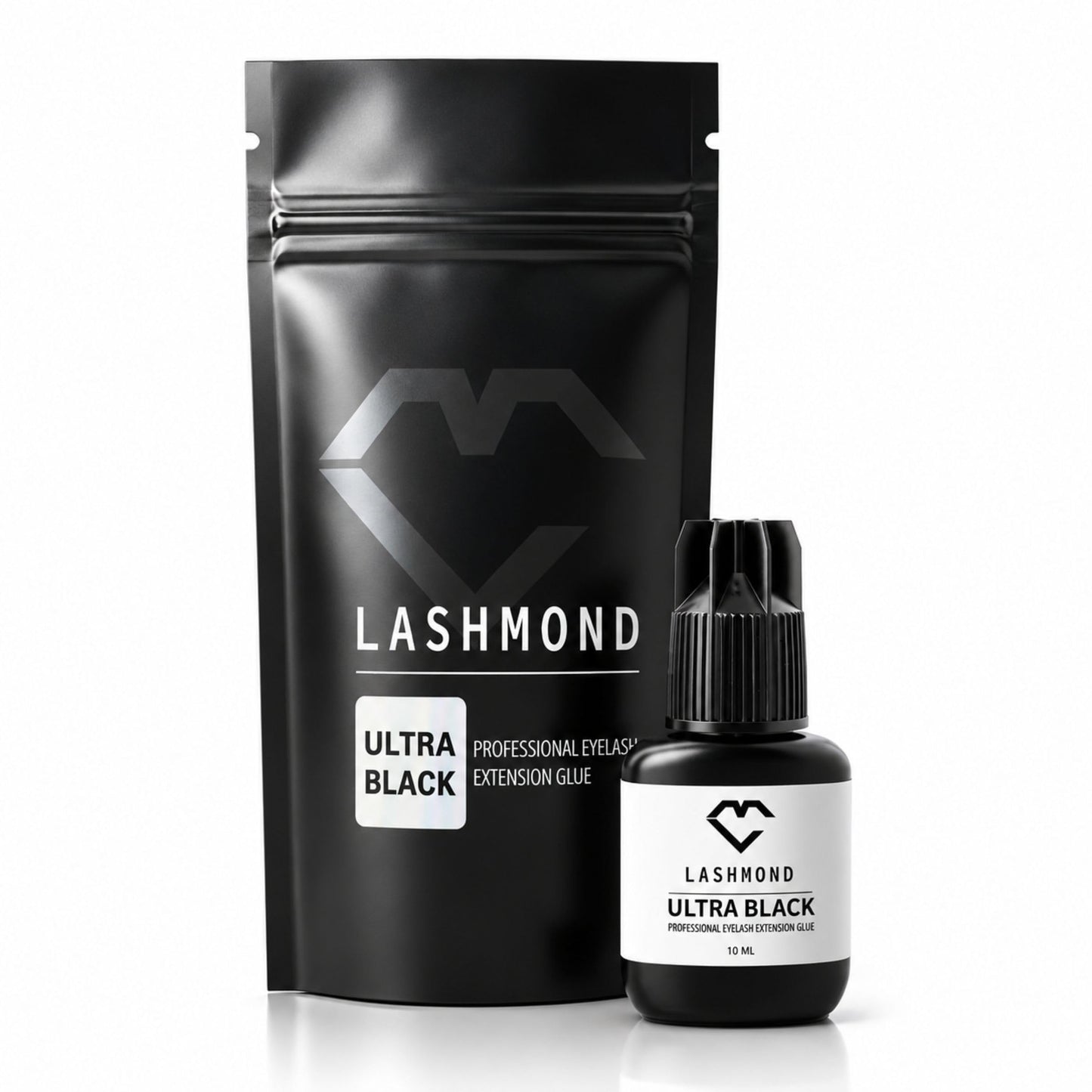 Lashmond Pro Strong Eyelash Extension Glue Ultra Black -Lash Adhesive (10 ml) / 2-3 Sec Drying time/Retention – 6 to 8 Weeks/Maximum Bonding Power/Black Adhesive for Semi-Permanent Extensions