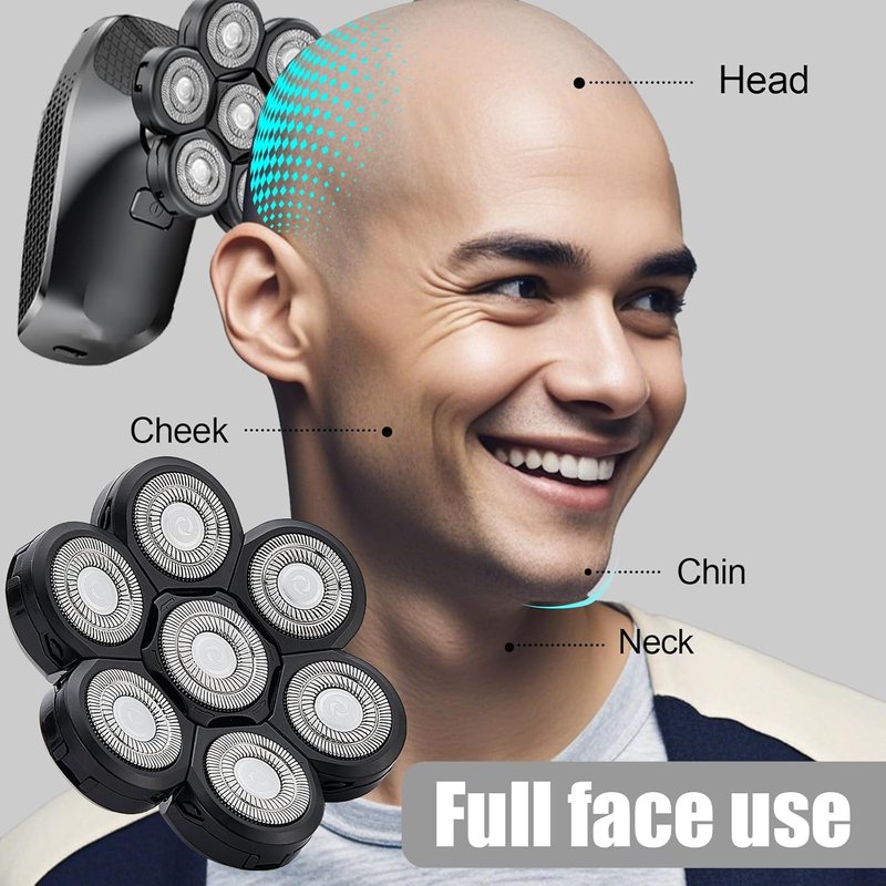 7 Head Shaver Replacement Heads - Electric Razor Blades for Men | Compatible with Multiple Brands (3 Pack)