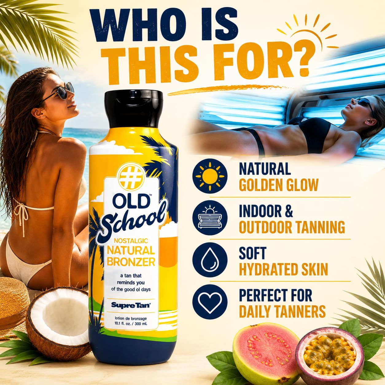 Natural Bronzer - Old School Nostalgic Formula | Paraben & Gluten Free, 10.1oz