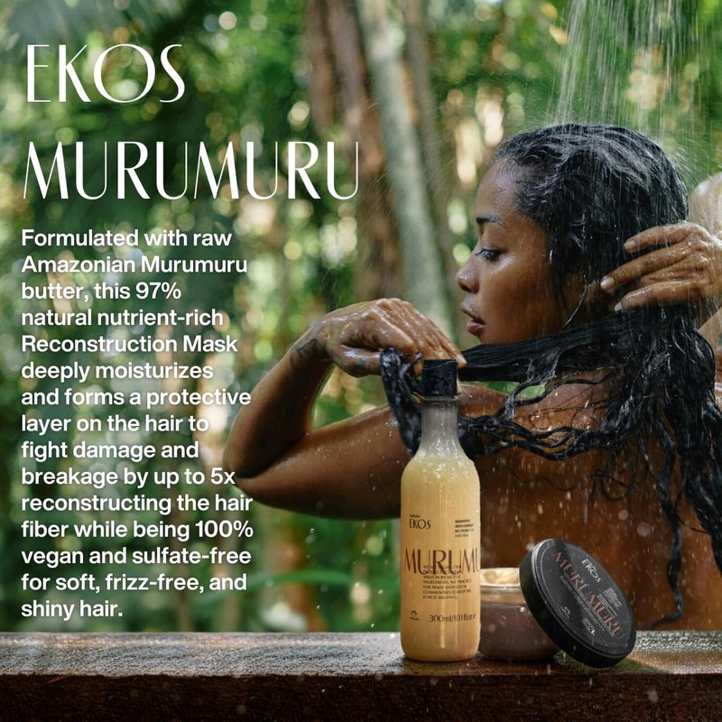 natura Ekos Murumuru Reconstruction Hair Mask - Reduce Breakage & Rebuild Hair Fiber - Intensely Repairs & Protects From Damage -Deep Hydration - Vegan & Cruelty-Free Hair Care - 200g