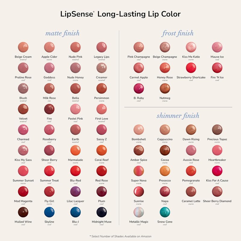 LipSense Long-Lasting Liquid Lipstick - Waterproof, Transfer-Proof, Vegan Formula | 18-Hour Wear, Multiple Shades Available