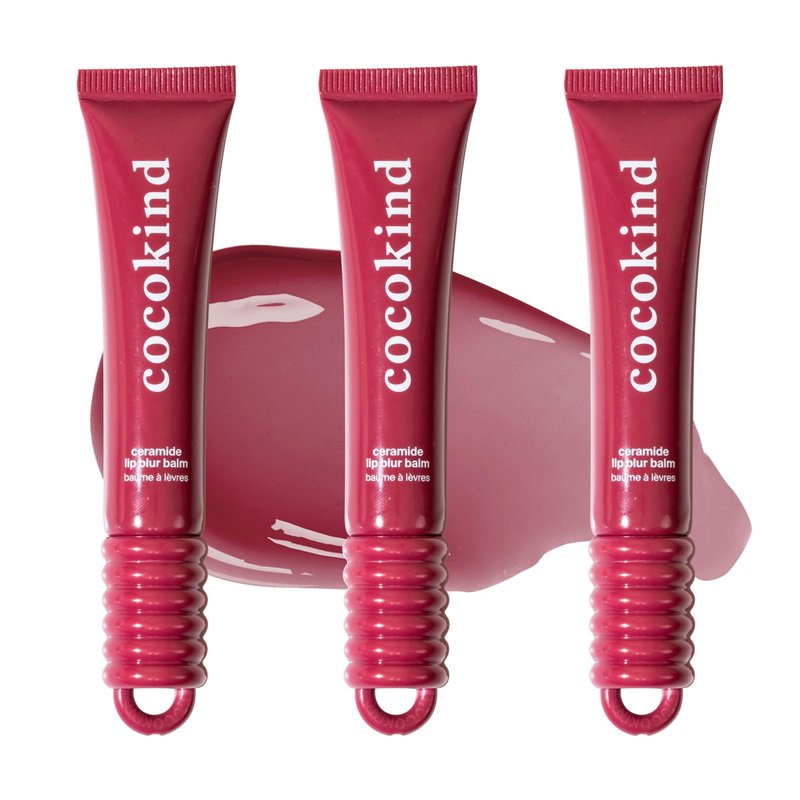 Cocokind Ceramide Lip Blur Balm, Be Bold - Burgundy Hydrating Lip Balm with Ceramides & Peptides, Made for Sensitive Skin & Lips, Unflavored & Fragrance-Free - 3 pack