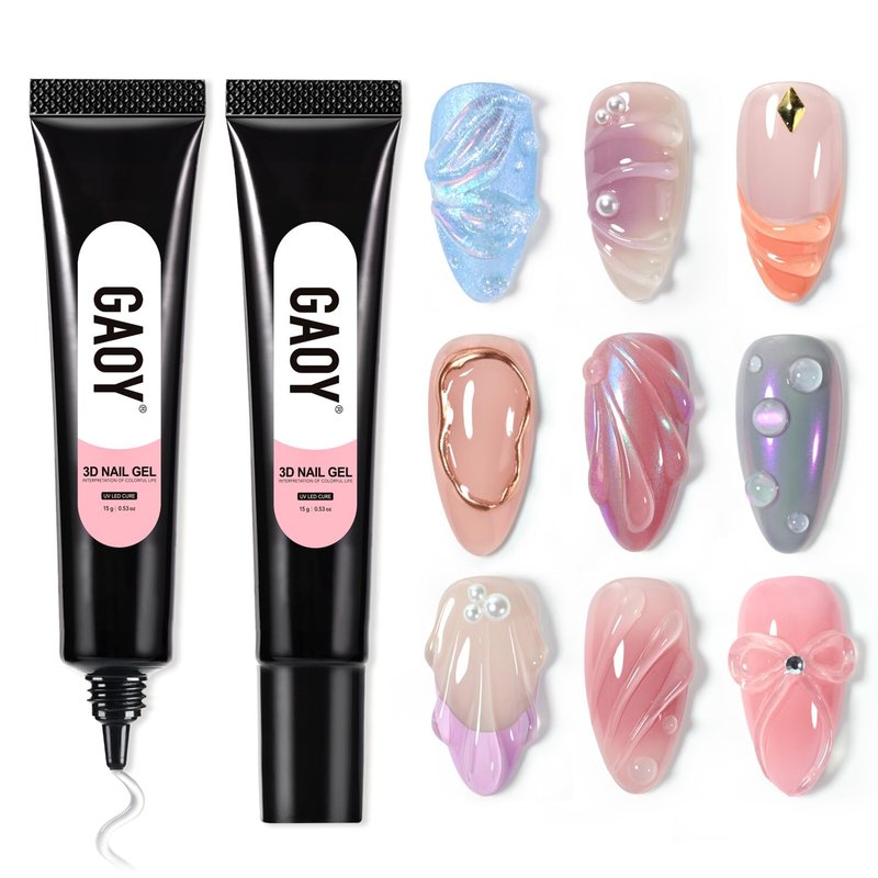 3D Nail Gel - Clear Sculpting Gel for Nail Art, Carving & Molding | 2 Pcs Set