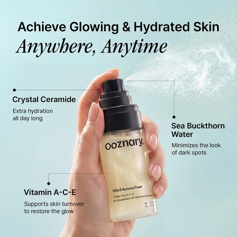 Ooznary Vita 3 Aurora Fixer Toner with Vitamin ACE and Triple Centella for Even Tone Solution | Korean Skin Care | 2.03 fl.oz 60ml