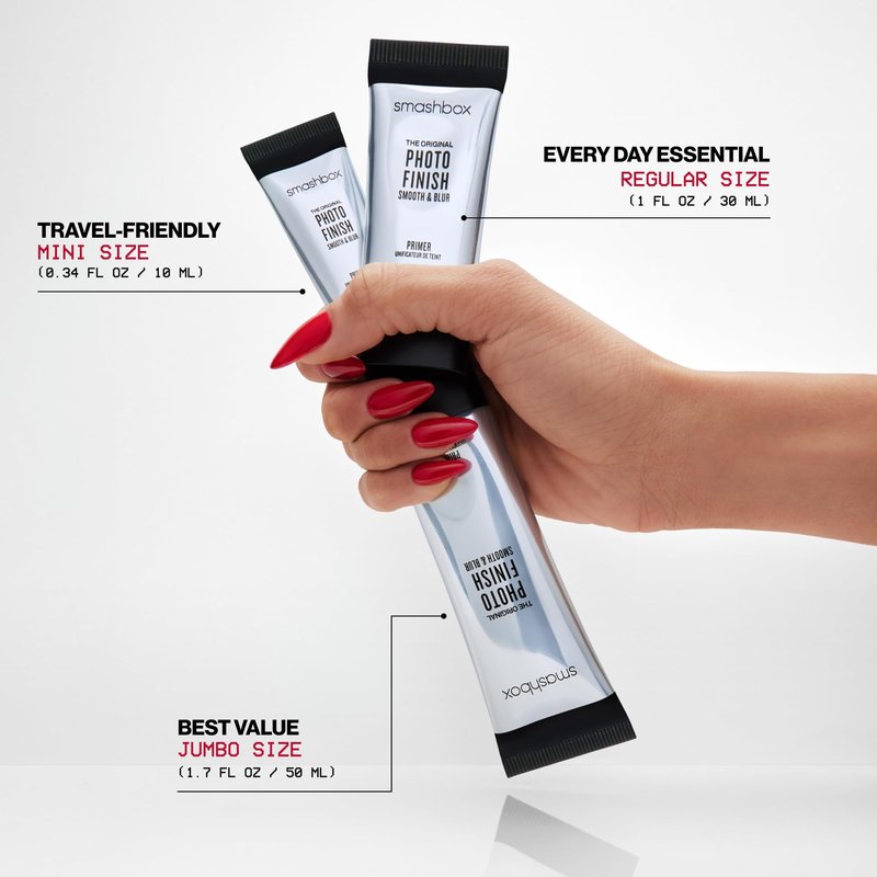 Smashbox Photo Finish Smooth & Blur Primer | Instantly Smooths Fine Lines and Pores for All Skin Types | Vitamins A & E Makeup Base with Blurring, 1.7 Fl Oz