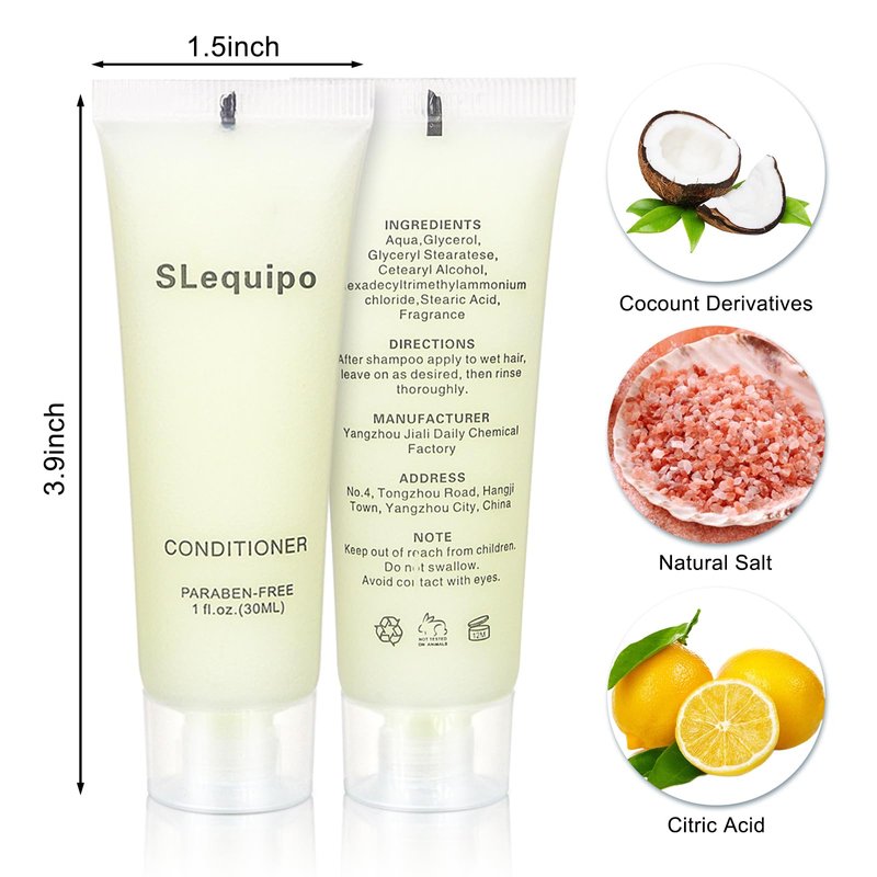 Travel Size Conditioner Bulk (1 fl oz,100 Pack), Refreshing Hotel Conditioner, Mini and Small Size Conditioner Gel, Guest Hotel Toiletries in Bulk - Mini Conditioner, Clear Container