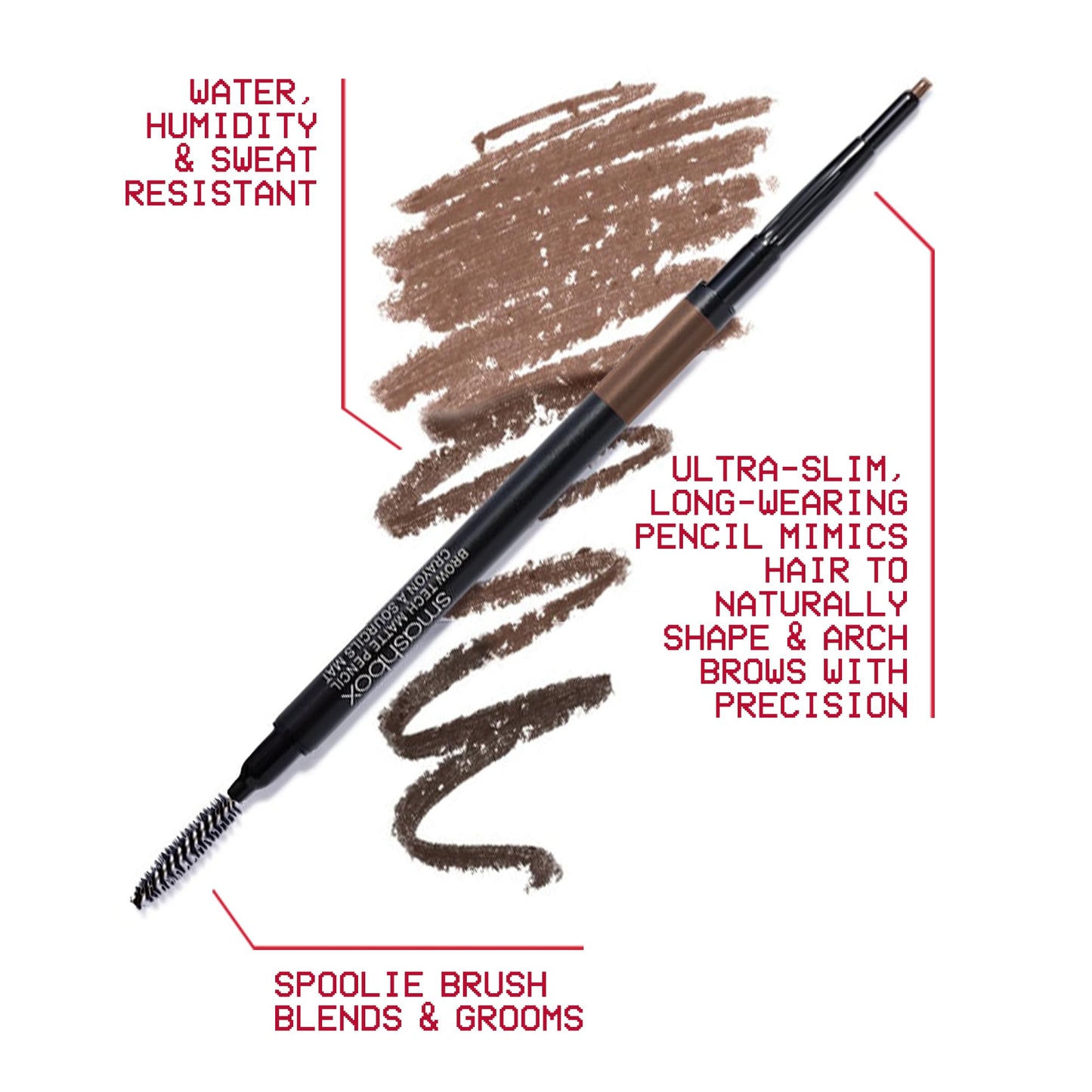 Smashbox Brow Tech Matte Eyebrow Pencil | Waterproof, Smudge Proof + Long Lasting Brow Pencil with Spoolie Brush, Taupe