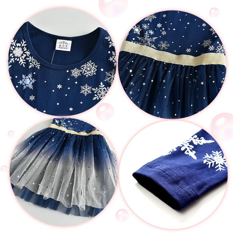 VIKITA Big Girls Winter Long Sleeve Tulle Dress for Party, Toddler Clothes, LH4586 10T