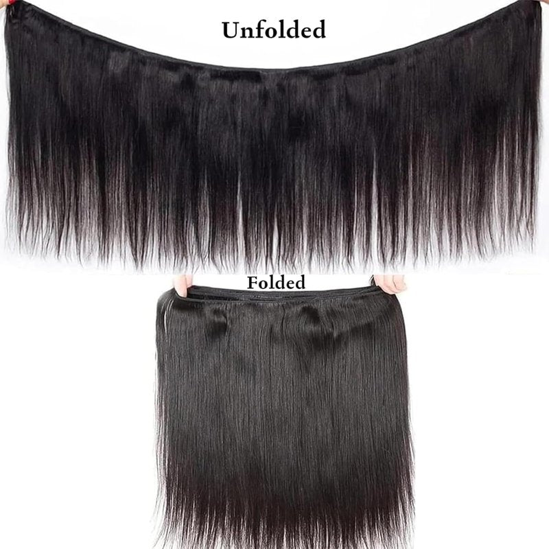 Brazilian Straight Hair Bundles - 100% Unprocessed Virgin Remy Hair | 8-14 Inch Natural Black Extensions