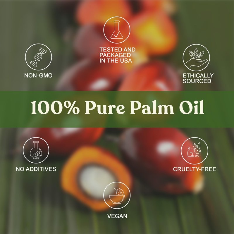 Soapeauty Palm Oil RBD – 100% Pure, Cold-Pressed, Non-Hydrogenated & Sustainable for DIY Soap, Creams & Lotions – Rich in Vitamin E – 32 fl oz