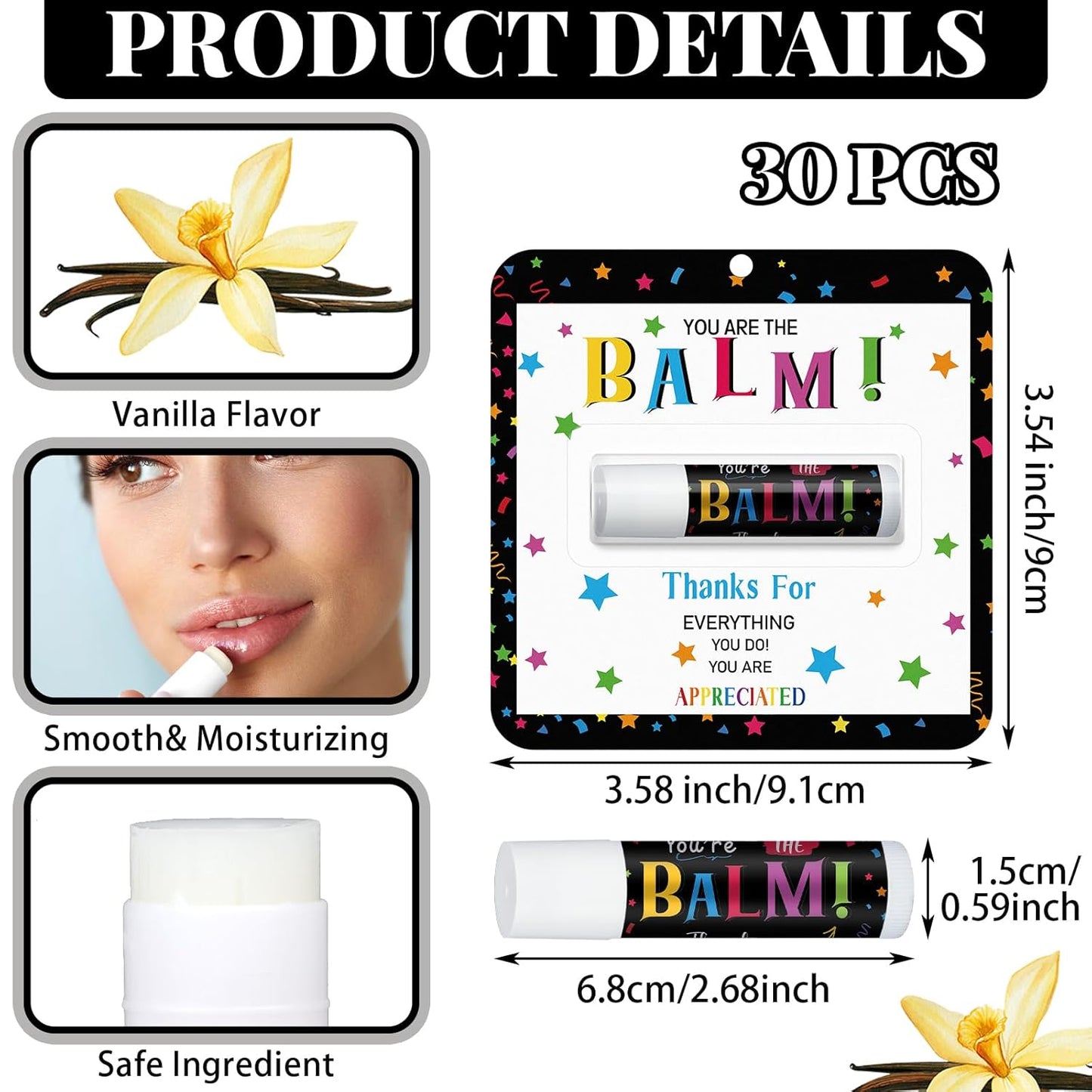 Bulk Lip Balm Gift Set - 60 Pack Teacher Appreciation Favors | Perfect Thank You Gifts for Staff & Coworkers