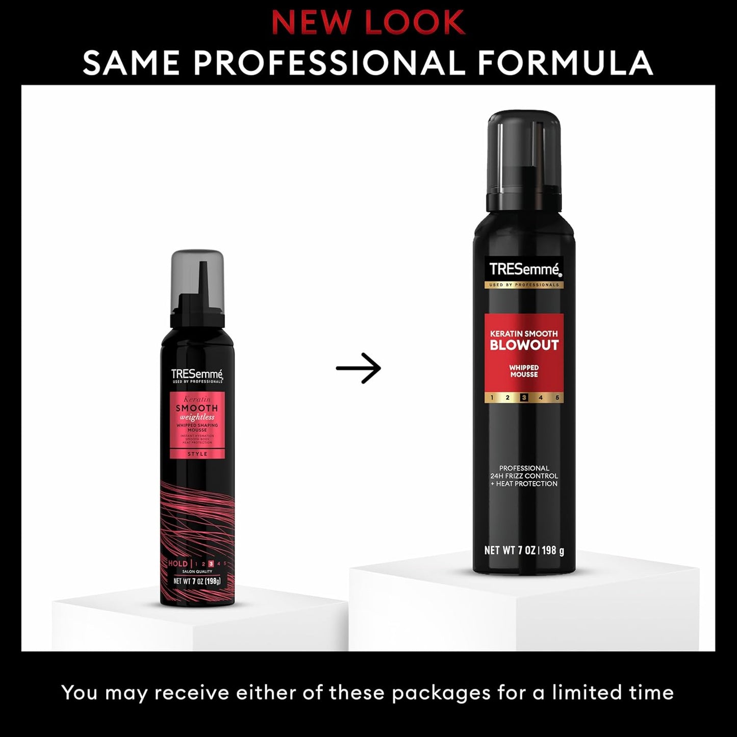 TRESemmé Whipped Shaping Mousse - Keratin Smooth for Instant Hydration | 7 Fl Oz