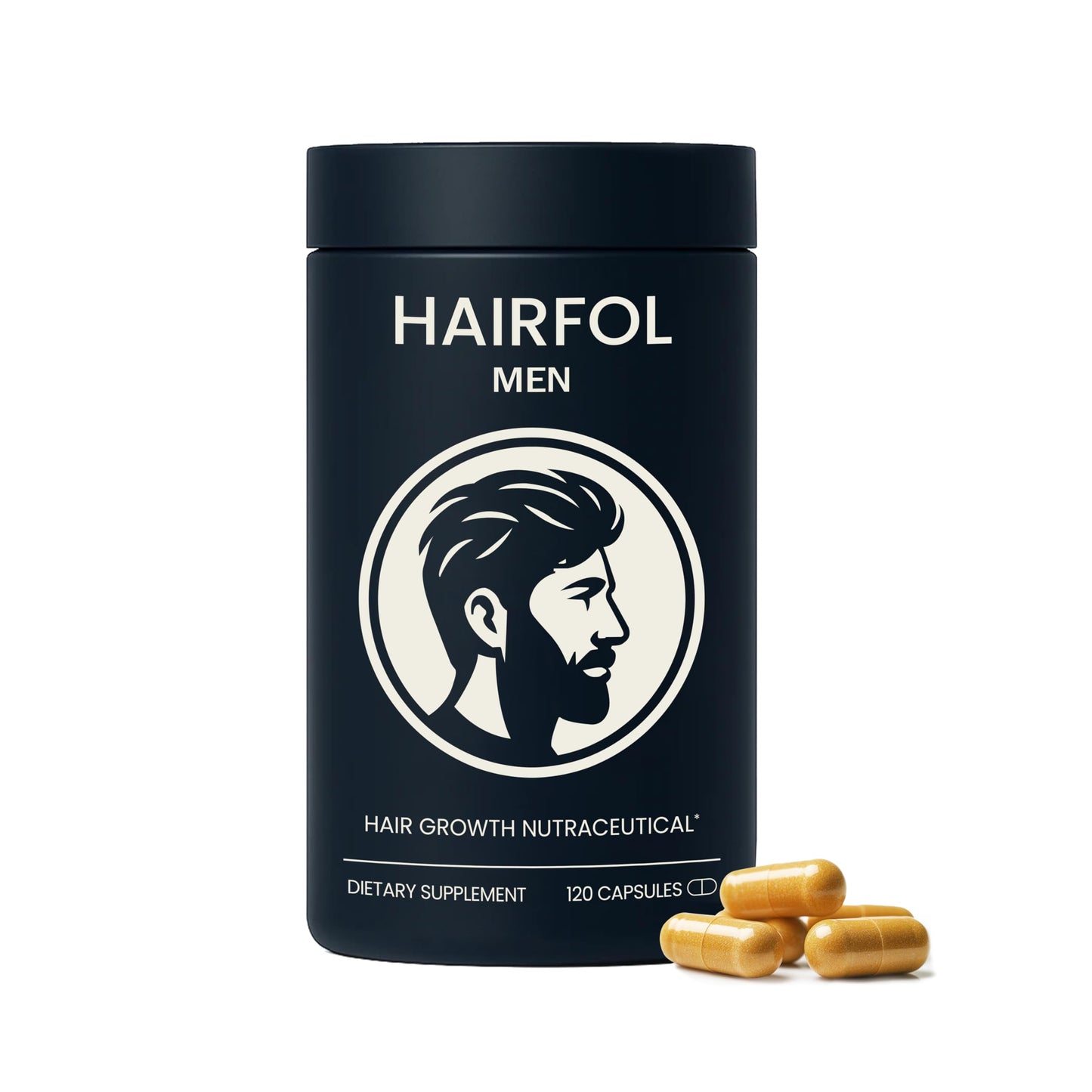 Hairfol Men's Hair Growth Supplement – Clinically Tested Hair Growth Vitamins for Men, Thicker Hair & Scalp Coverage, Hair Regrowth Support for Men – Stronger, Fuller Hair – 1 Month Supply