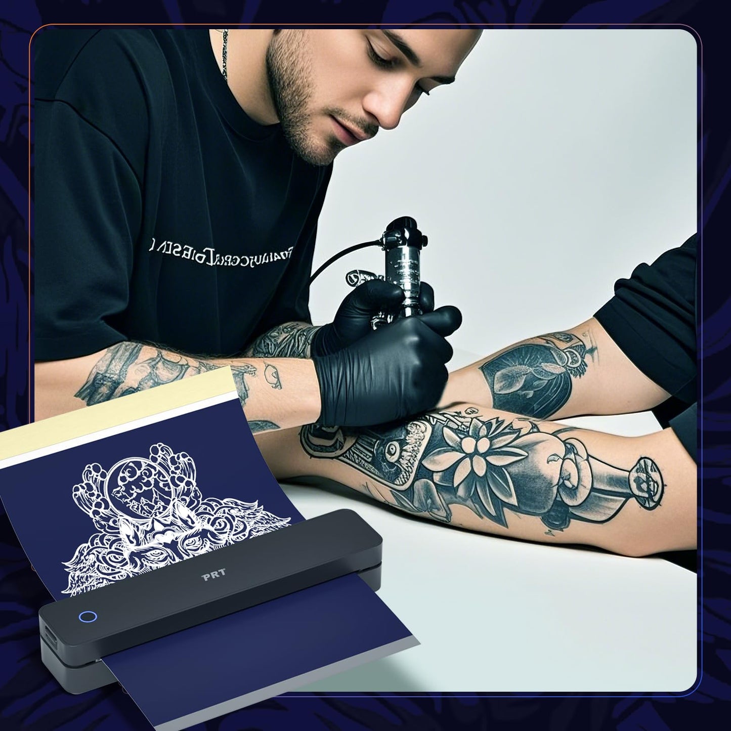 Tattoo Transfer Paper, 100 Sheets Tattoo Stencil Transfer Paper for Tattooing, A4 Compatible with Tatoo Printers, MT660...