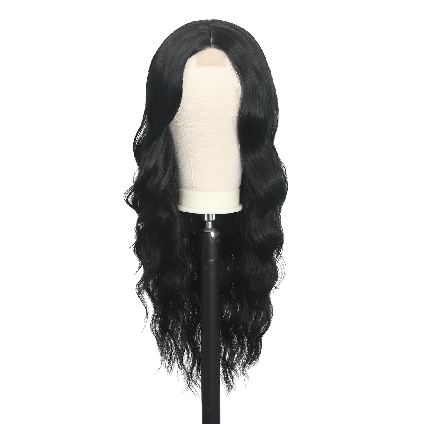 Long Wavy Wig - 30 Inch Black HD Lace Front Synthetic Hair for Women | Versatile Styles for Daily Wear & Cosplay