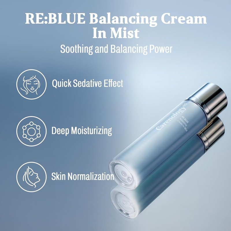 Carenology RE:BLUE Balancing Cream-In-Mist - Hydrating Facial Spray 4.05 FL OZ | 120 ml
