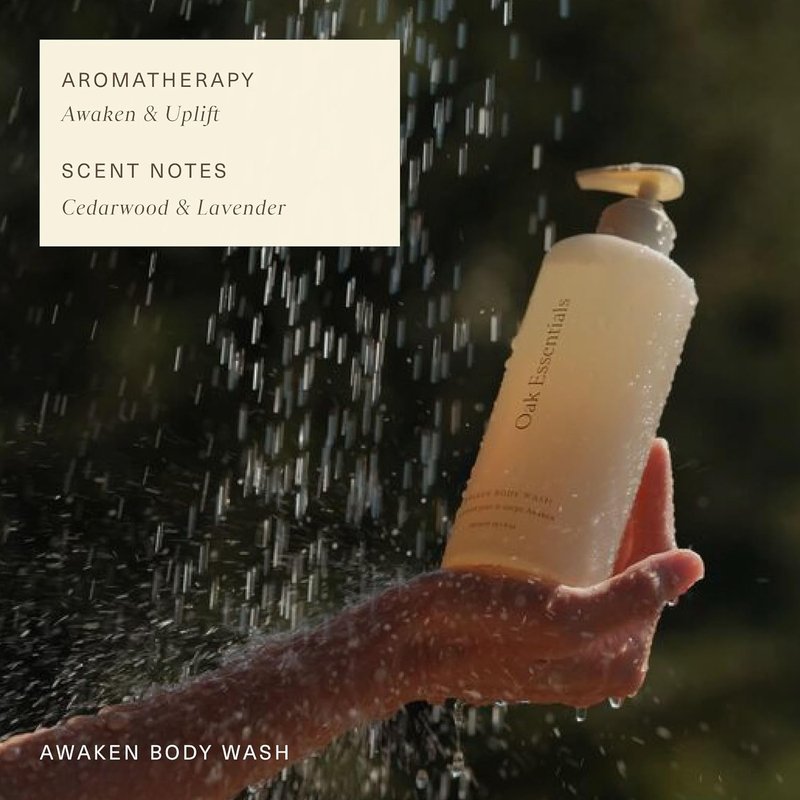 Awaken Body Wash - Luxury Hydrating Shower Gel with Lavender & Cedarwood Oil | 10.1 Fl Oz for Dry Skin