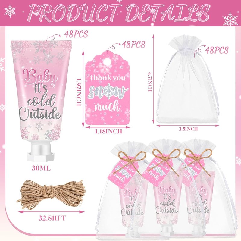 Baby Shower Hand Cream Gift Set - 48 Sets of Mini Travel Size Lotion Favors for Guests | Perfect Bridal Wedding Thank You Gifts