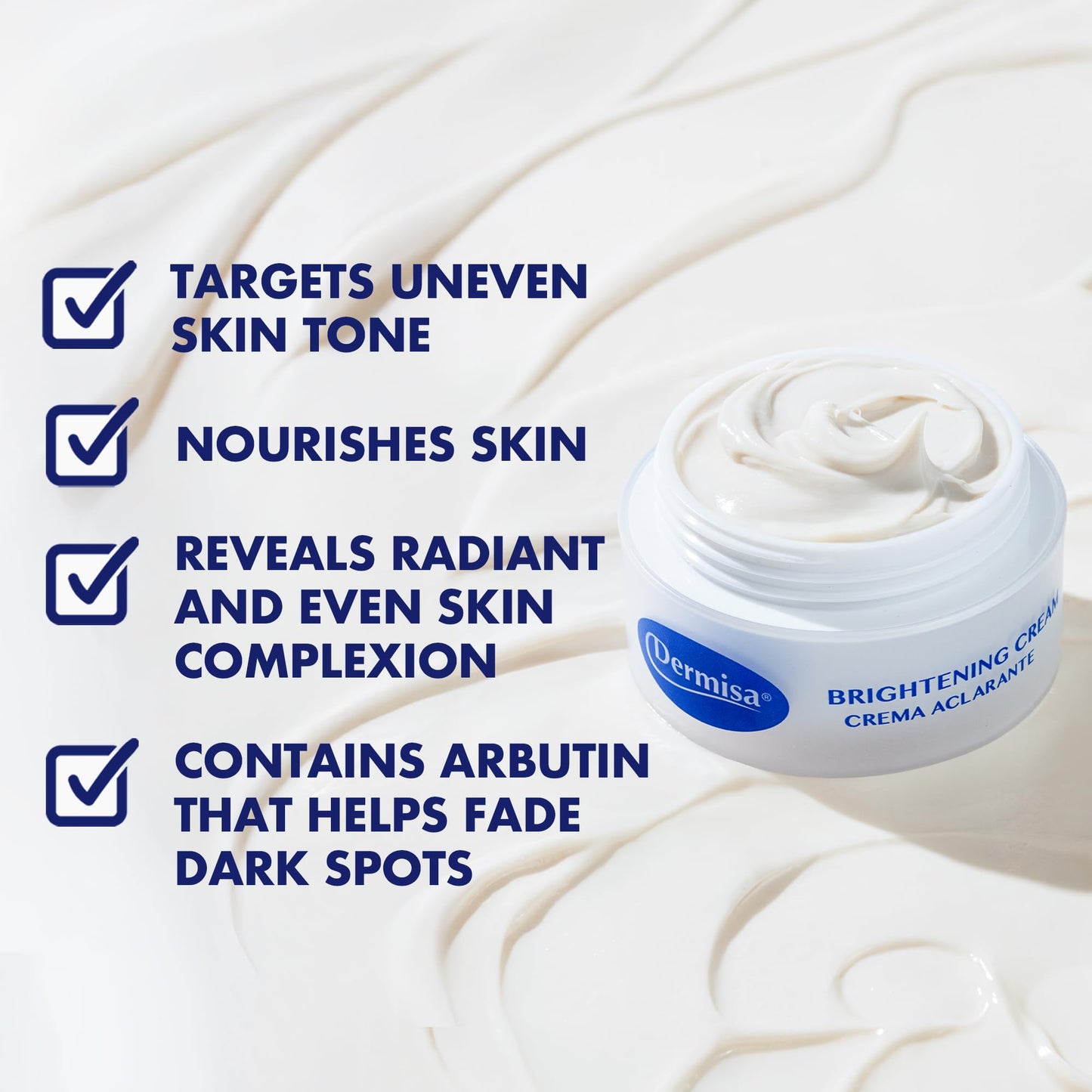 Dermisa Brightening Cream with Kojic Acid, Licorice, Arbutin and Amla, Dark Spot Remover and Face Moisturizer for Even Skin Tone, Hydroquinone-Free, 1.5oz, Pack of 2