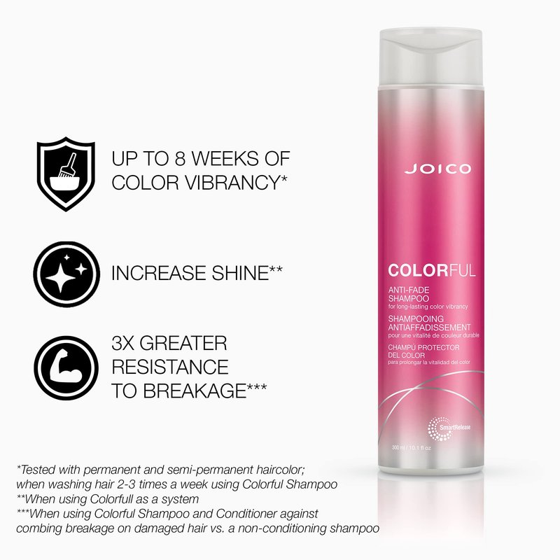 Joico Colorful Anti-Fade Shampoo and Conditioner Set Preserve Hair Color Long-Term Vibrancy For Color-Treated Hair