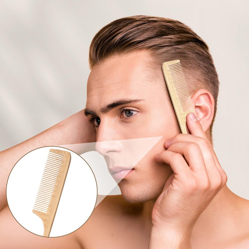 Honeydak 10 Pcs Bamboo Comb Set Natural Handmade Anti-static Set Includes Wide fine Tooth Rat Tail Tooth Combs for Detangling Long Short Thick Thin Curly or Wavy Hair Suitable for Both Women and Men