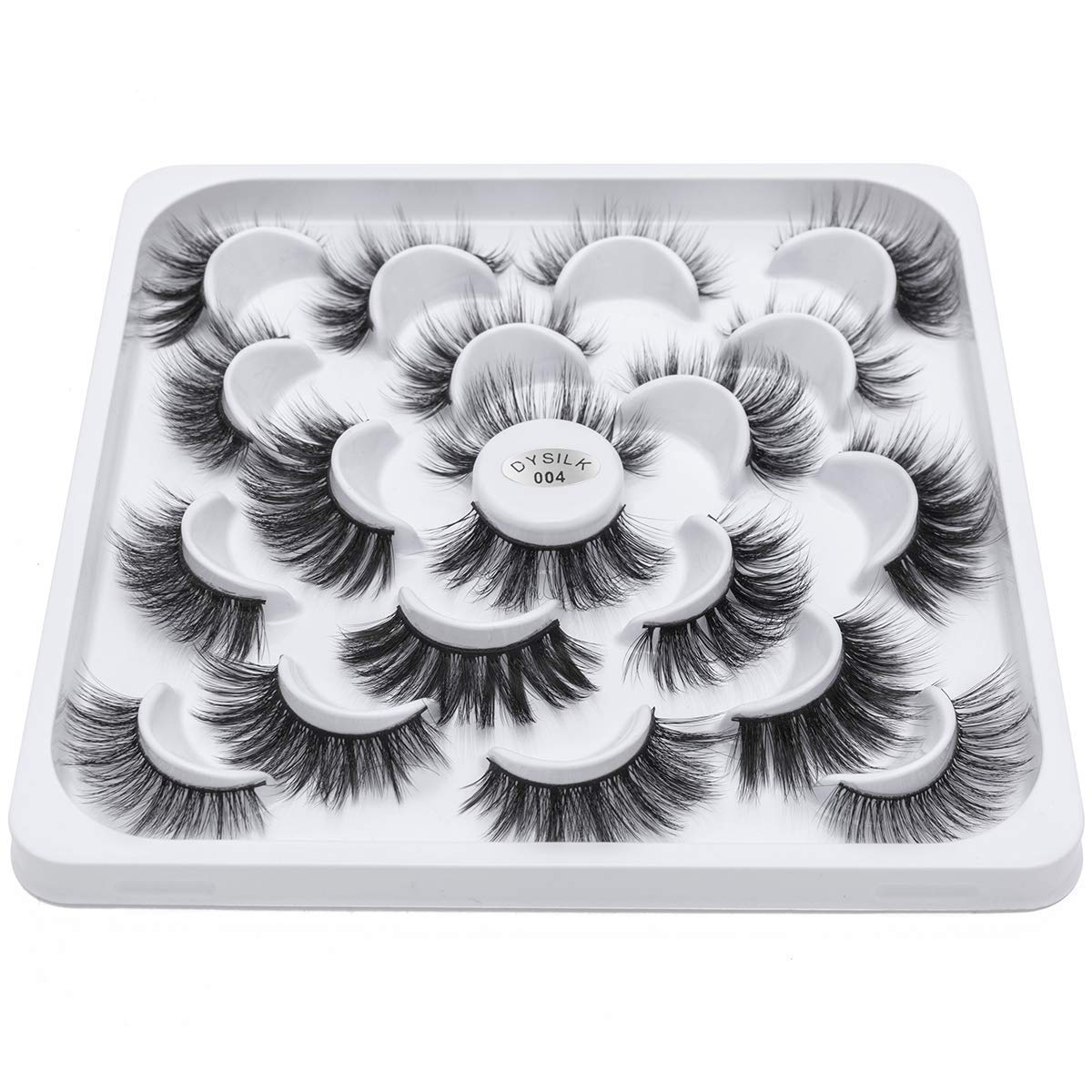 DYSILK Mink Eyelashes Faux 6D Natural Volume False Eyelashes 5 Pairs and Mink Lashes Faux 10 Styles Mixed Fake Lahses
